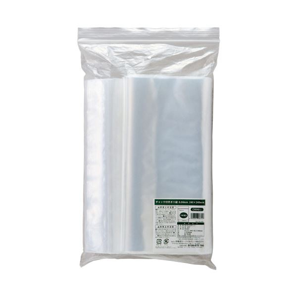 （まとめ） 伊藤忠リーテイルリンク チャック付ポリ袋 0.04×240×340mm CHB40-J 1パック（100枚） 【×5セット】 送料無料の通販は 7,384円