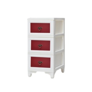 衣類整理 収納 タンス 約幅34cm 3段 ホワイト×レッド 日本製 国産 引き出し カドリー チェスト キャビネット Cuddly リビング 整理 収納 家具 組立品 白 赤 送料無料の通販は 10,455円