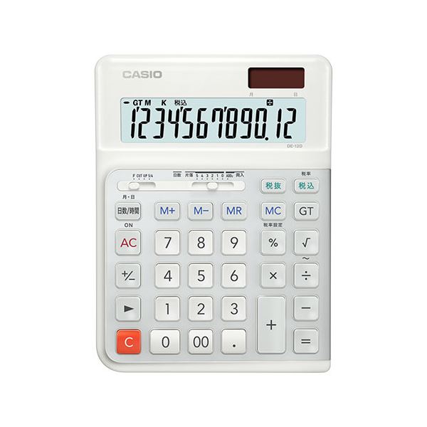 CASIO 人間工学電卓 デスク (テーブル 机) サイズ12桁 DE-12D-WE-N