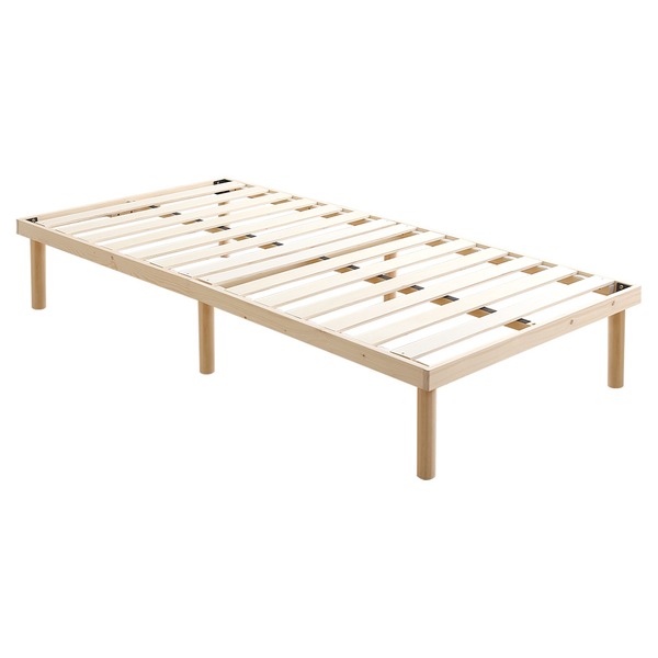 シングルベッド ナチュラル パイン材高さ2段階調整脚付きすのこベッド