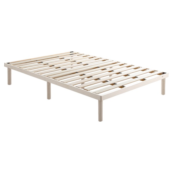 ダブルベッド パイン材高さ2段階調整脚付きすのこ 蒸れにくく 通気性が良い ベッド（ダブル） ホワイトウォッシュ 組立品 白 送料無料の通販は