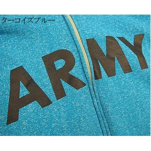 米軍 AR MY スウェット パーカー XS 後染 ターコイズ ブルー 綿 レプリカ アメリカ軍 ミリタリーウェア 軍モノウェア 軍モノ 青 送料無料の通販は