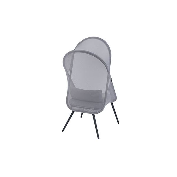 パーソナルチェア (イス 椅子) 約幅74cm グレー メッシュ素材 屋外対応 日よけルーフ付き ルーフフォールディングチェア 組立品 送料無料の通販は