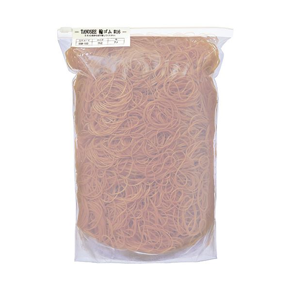 （まとめ）TANOSEE 輪ゴム #16 1kg1袋【×3セット】 引き締めマスター パワフルゴム #16 1kg1袋【×3セット】- スライダーチャックで使いやすさUP 驚きの伸び力であらゆる場面に対応 送料無料の通販は
