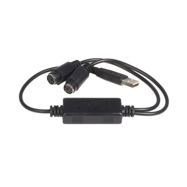 （まとめ） StarTech.com USB-PS／2変換アダプタケーブル 配線 PS／2マウス・キーボード用 USBPS2PC パソコン 1個 【×3セット】