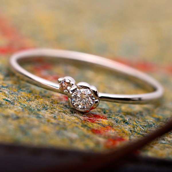 ダイヤモンド リング ダイヤ ピンクダイヤ 合計0.06ct 10.5号