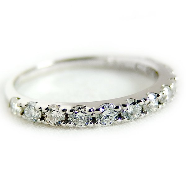 PT　プラチナ　ダイヤモンド　エタニティ　ハーフ　リング　指輪　丸　角　天然 ハーフ エタニティリング ダイヤ 0.5ct プラチナ Pt 指輪 リング