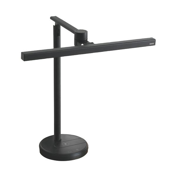 スワン電器LEDデスク (テーブル 机) ライト スタンド式 24W ブラック DS-520BK 1台 黒