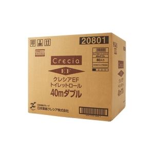 日本製紙クレシアクレシアEFトイレットロール ダブル 52.5m 1セット(64ロール：8ロール×8パック) 日本製 国産 紙クレシアクレシア EFトイレットロール 個包装 ダブル 芯