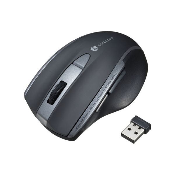 【5個セット】 静音ワイヤレスブルーLEDマウス(5ボタン) ブラック MA-WBL166BKX5 黒 青 送料無料