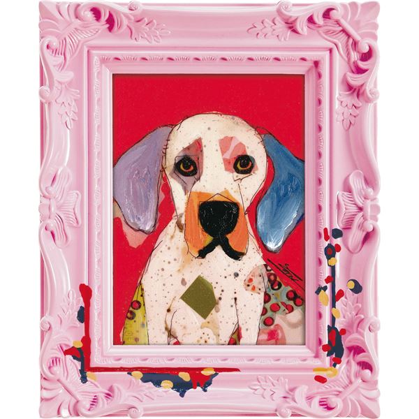 ユーパワー オイルペイントアート 〜ペンキデコフレーム〜 「クリムト ドッグ」 魅惑のオイルペイントアートで彩る、ペンキで作るデコフレーム クリムトの犬が描かれた、華やかなアート作品 送料無料の通販は 6,236円