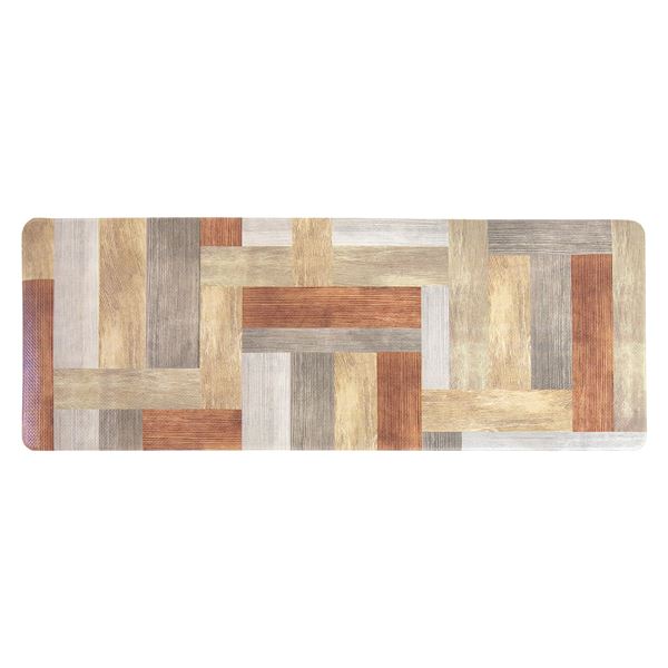 【3個セット】 拭いてお手入れするキッチンマット 台所用 ウッド柄 約120×45cm ブラウン 茶 お手入れ簡単 キッチンを彩るウッド柄マット【3個セット】- 拭けるマットで快適キッチンライフを 茶 送料無料の通販は 6,137円