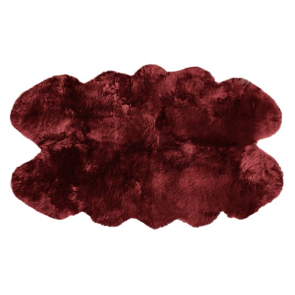 ムートンラグ 約90×160cm 4匹サイズ ワイン