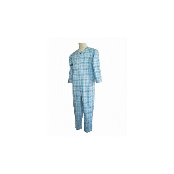 萬楽 マンラク1型ねまき オールシーズン LL ／1001 グリーンチェック 緑 快適な介護を叶える、万能な1型ねまき 季節を問わずに活躍する、大人サイズのグリーンチェック柄 緑 送料無料の通販は