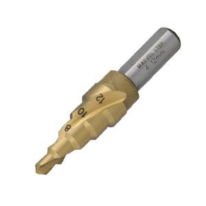 チタンコーティングステップドリル（ストレートシャンクタイプ） マーベル MSB-12G 究極の進化を遂げた驚異の穿孔ツール 驚愕のチタンパワーで鋼鉄を貫く 驚異のステップドリル マーベル MSB-12G 送料無料