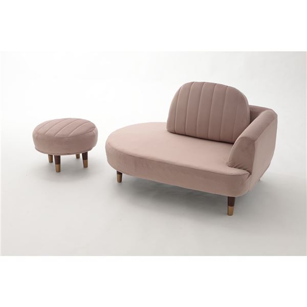 コンパクト ソファーセット 【オットマン付き ピンク】 ソファ：幅