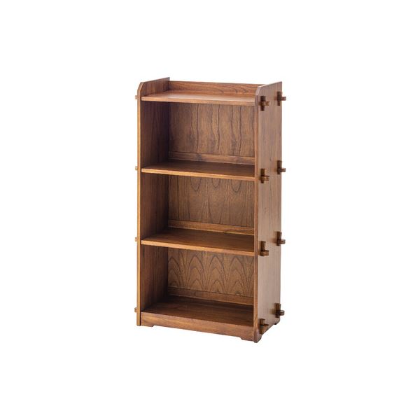 オープンラック 整理 収納 棚 3段 約幅56cm ブラウン 天然木 木製 ミンディ シェルフ キャビネット リビング ダイニング インテリア家具 整理 収納 家具 組立品 茶 送料無料の通販は 17,807円