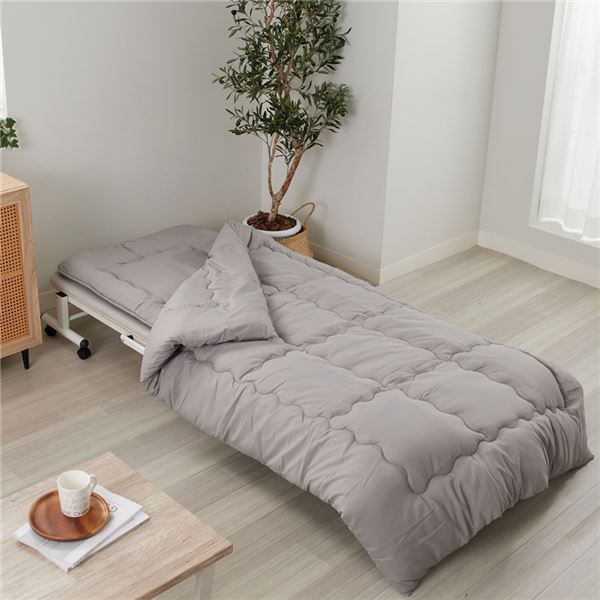 ベッドフレーム + 寝具 4点セット 〔 折りたたみベッド 敷布団