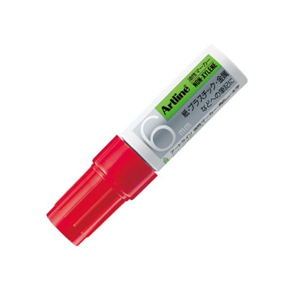 （まとめ） シヤチハタ 油性マーカー アートライン角6 赤 K-50 1セット（10本） 【×10セット】 送料無料の通販はその他筆記具