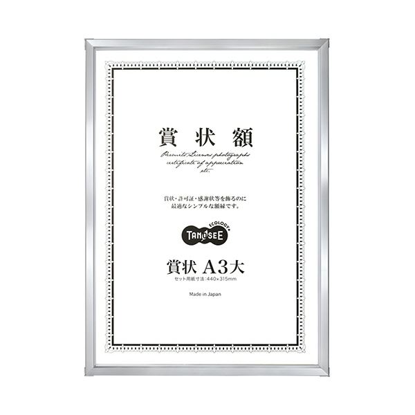 (まとめ）TANOSEE アルミ賞状額縁賞状A3大 シルバー 1セット（5枚）【×10セット】 輝く銀の褒賞フレームA3大 まとめて5枚セット×10でお得に 送料無料の通販は