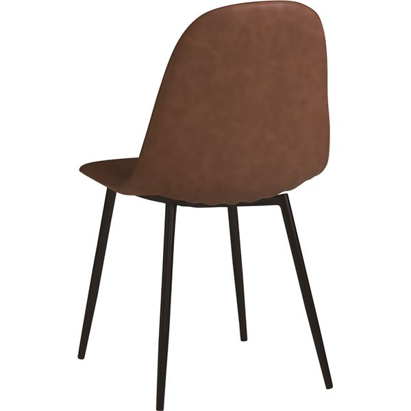 ダイニングチェア ダイニング用チェア イス 食卓 椅子 パーソナルチェア (イス 椅子) 約幅44cm 2脚組 ブラウン PVC 合皮 フェイクレザー 合成皮革 金属 スチール 製 脚付き 組立品 リビング 茶 送料無料の通販は