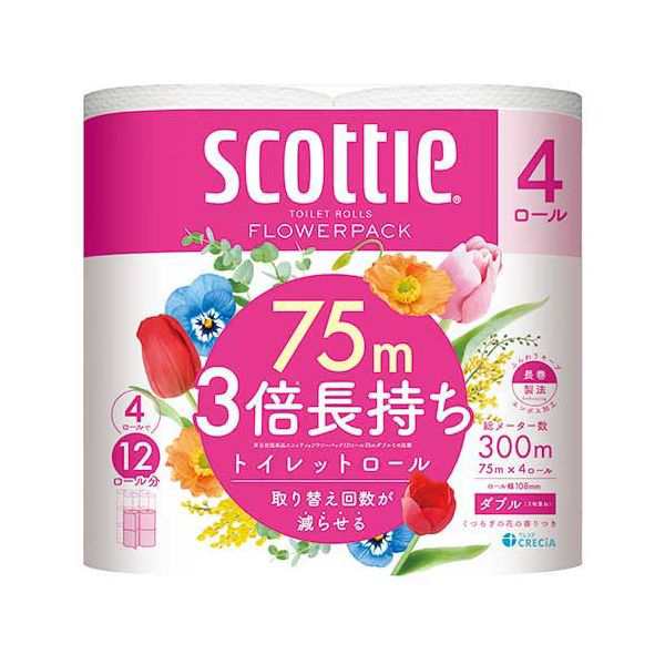 スコッティ フラワー 3倍長持ち W 4R×12P スコッティ フラワー 3倍長持ち W 4R×12P 送料無料の通販は 9,536円
