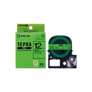 (業務用5セット) キングジム テプラPROテープ/ラベルライター用テープ 【幅：12mm】 SK12G 蛍光緑に黒文字