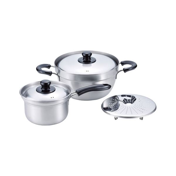 燕三 IH対応ふきこぼれにくい片手鍋16cm&両手鍋23cm(目皿付) 22502403 送料無料の通販は 9,084円