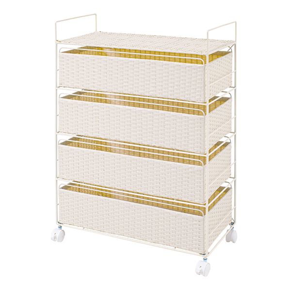 ランドリーラック ホワイト (約)幅60cm 組立式 キャスター付 キャスター付きで移動が楽々できる ランドリーラック ホワイトの