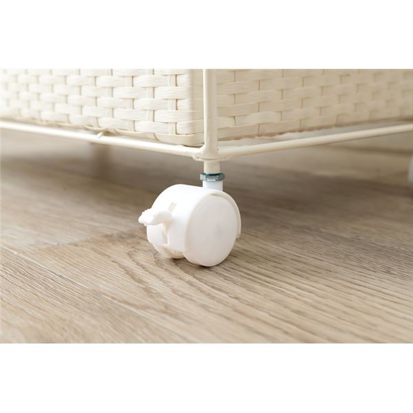 ランドリーラック ホワイト (約)幅60cm 組立式 キャスター付 キャスター付きで移動が楽々できる ランドリーラック ホワイトの