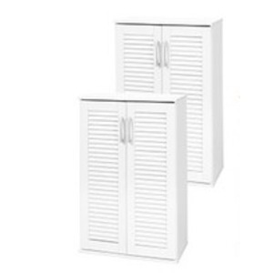 ルーバーシューズラック2点セット スリムタイプ 幅約60cm ナチュラル 棚板（1台）：6枚 組立式 スリムなナチュラルな収納力 60cm幅のルーバーシューズラック2点セット 棚板6枚で組立式 おしゃれな収納でお部屋をスッキリ 送料無料の通販は 19,950円