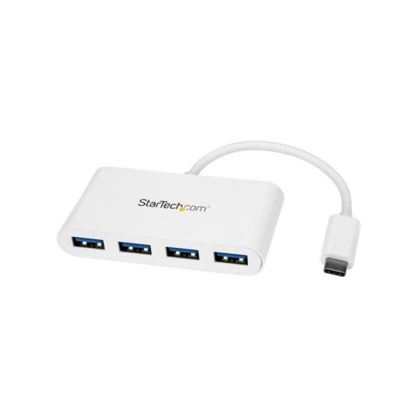 StarTech.com 4ポートUSB3.0ハブ USB Type-C接続 USB-A×4口 USBバスパワー対応 ホワイトHB30C4ABW 1個 白 送料無料の通販は