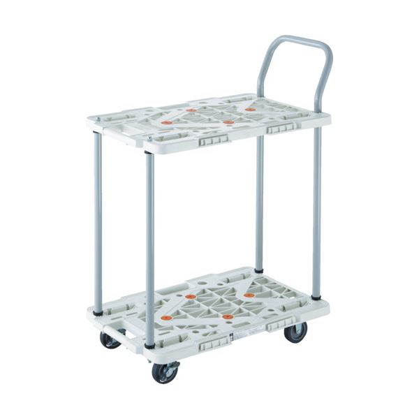 TRUSCO2段式ルートバン 600×400 ハンドル付 4輪自在 S付 白 MPK-6024JS-W 1台 組立式 送料無料の通販は 24,615円