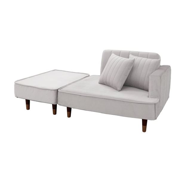 カウチ ソファー 約幅93.5cm グレー ポケットコイル クッション2個付き カウチ ソファー 約幅93.5cm グレー ポケットコイル クッション2個付き