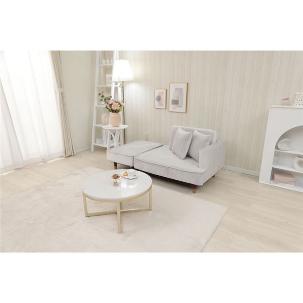 カウチ ソファー 約幅93.5cm グレー ポケットコイル クッション2個付き カウチ ソファー 約幅93.5cm グレー ポケットコイル クッション2個付き