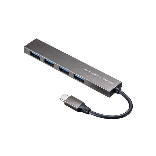 USB Type-C 4ポートスリムハブ USB-3TCH25SN USB Type-Cポートを4つ搭載し、USB A機器を同時に接続できるスリムなUSBハブ デスク周りをスッキリ整理できる便利なアイテム 送料無料の通販は 5,019円