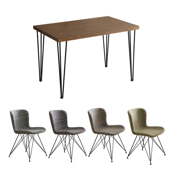 ダイニング5点セット （テーブル×1 チェア×4） 約幅110cm 4人掛け ナチュラル×ブラウン 組立品〔代引不可〕 ダイニング 5点セット 約幅110cm ダイニングテーブル×1 ダイニング