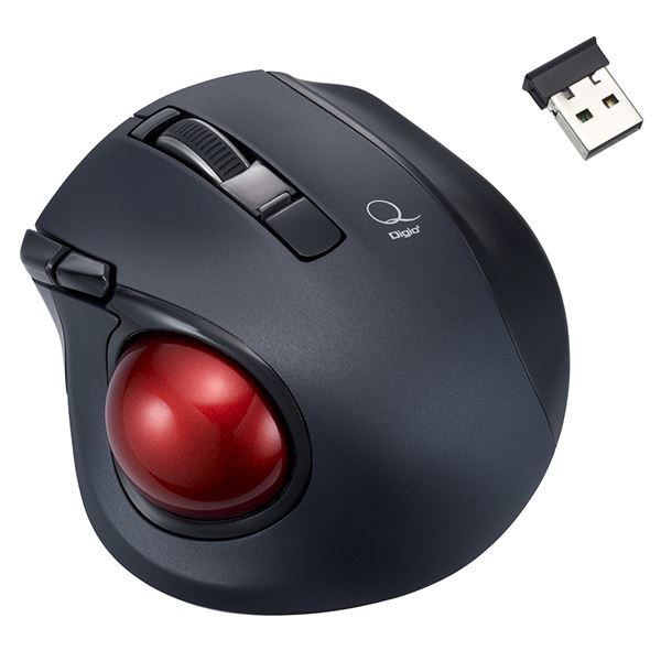 Digio2 無線 小型静音親指トラックボール 5ボタン／レーザー MUS-TRLF224BK ブラック 黒 送料無料の通販は