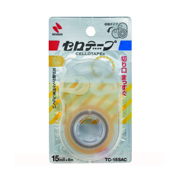 【まとめ】 ニチバン セロテープ 小巻整理 収納 カッターつき TC-15SAC 【×10セット】
