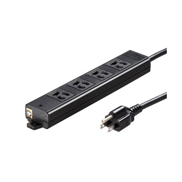 工事物件タップ 5m TAP-KS4-5BK パワフルな磁力で3Pを確実に守る 工事物件専用タップ、長さ5mの便利な4個口仕様 送料無料の通販は