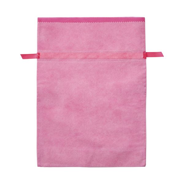 （まとめ）店研創意 ストア・エキスプレス 不織布リボン付きギフトバッグ ピンク 31×43×12cm 1パック(10枚)【×5セット】 送料無料の通販は 11,976円