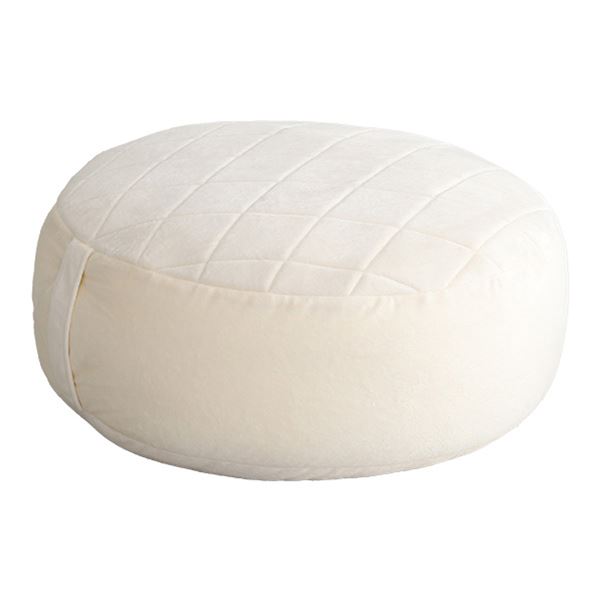 ビーズクッション 約幅62cm 丸型 (円形 ラウンド) XLサイズ 表面ダイヤ柄 ホワイト 日本製 国産 取っ手付 大人かわいいインテリア リビング ソファー 白 送料無料の通販は 10,054円