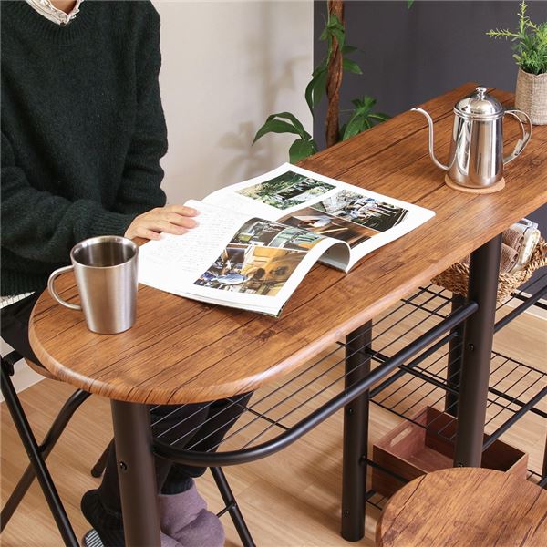 ハイテーブルセット ブラウン 【テーブル幅1200mm】 組立品 ハイテーブルセット ブラウン 【テーブル幅1200mm】 組立品