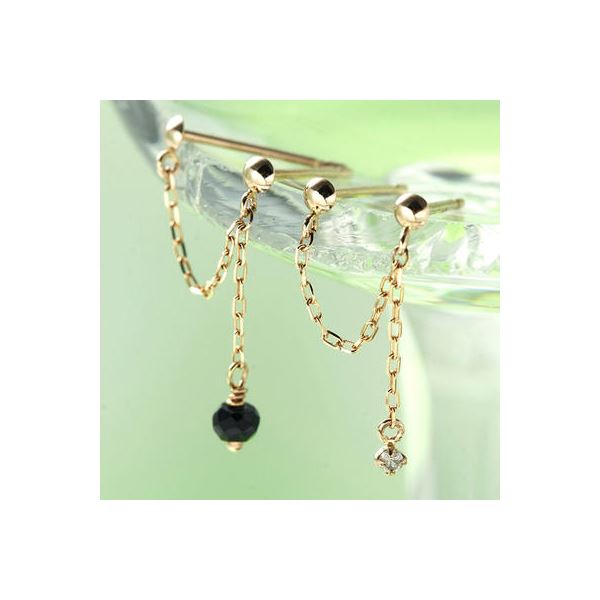 K10PGツインダイヤモンドピアス 送料無料の通販は 9,514円