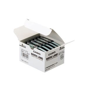 （まとめ） カシオ(CASIO) NAME LAND（ネームランド） スタンダードテープ 6mm 透明（黒文字） 5個入×6パック 送料無料
