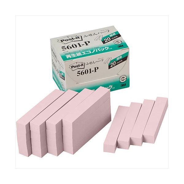 【5個セット】 3M Post-it ポストイット 再生紙エコノパック ふせんハーフ 3M-5601-PX5 送料無料の通販は