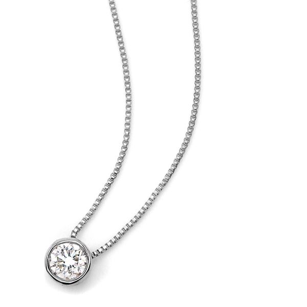 ダイヤモンド ネックレス 一粒 0.15ct K18 ホワイトゴールド 覆輪留 フクリン シンプル ペンダント 白 送料無料の通販は 48,287円