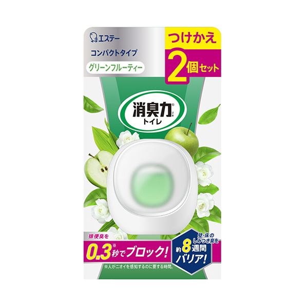 （まとめ） エステートイレの消臭力 コンパクト グリーンフルーティ 付替用 1パック（2個） 【×5セット】 緑 送料無料の通販は 8,298円
