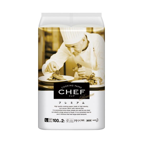 （まとめ） 花王クッキングペーパー CHEF（シェフ） プレミアム L 100カット／ロール 1パック（2ロール） 【×3セット】 送料無料の通販は 7,948円