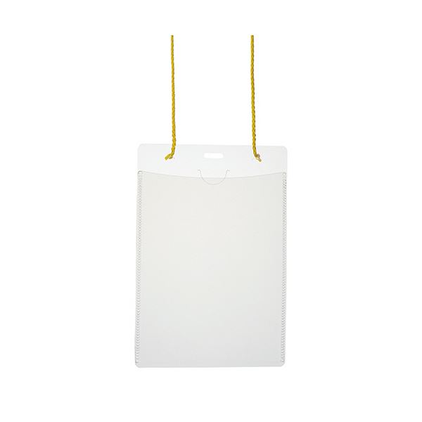 （まとめ） プラス イベント用吊り下げ式 名札 はがきサイズ イエロー CT-E2-50 1パック（50個） 【×3セット】 黄 イベントや展示会で大活躍 吊り下げ式の名札が便利な50枚セット×3パック はがきサイズのイエローで目立つ 黄 送料無料の通販は